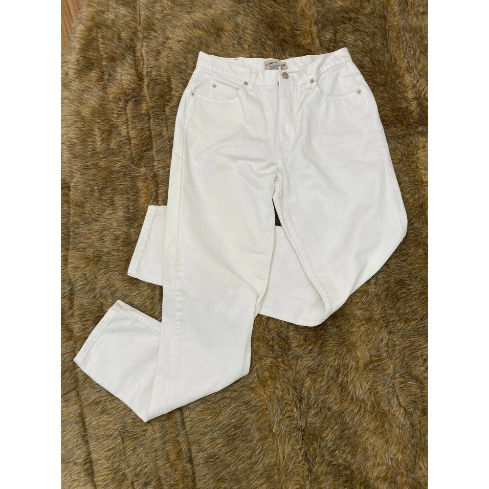 LONDON JEAN Authentic Quality Denim White Size 12 100% Cotton High Waisted